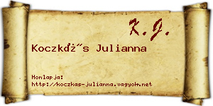 Koczkás Julianna névjegykártya